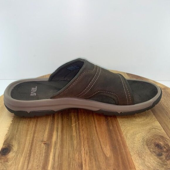 Teva Langdon Slides Mens Size 13 Brown Waterproof Leather Comfort Slip On 101515 main image 9